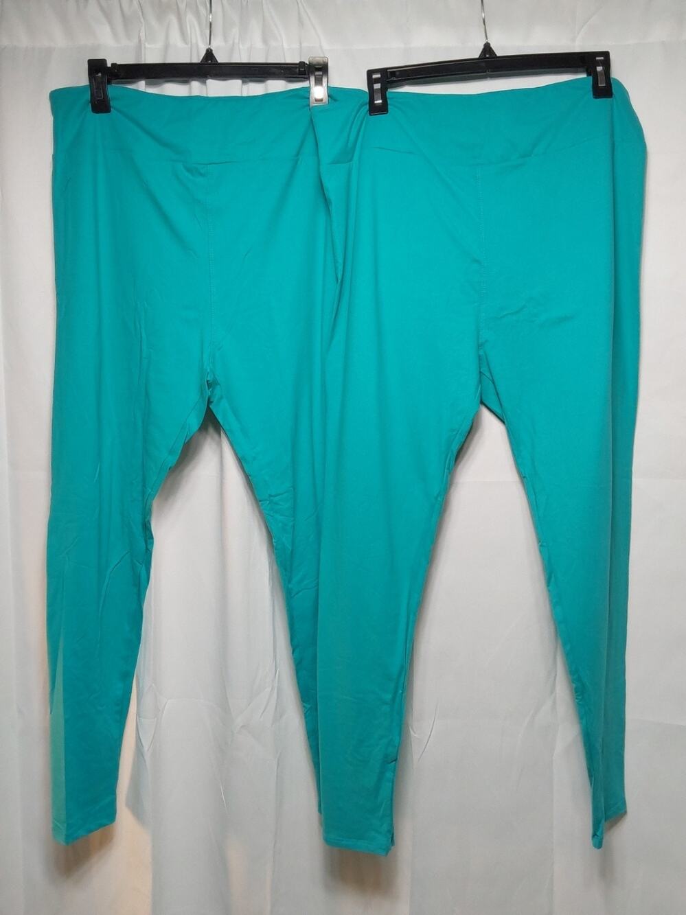 LuLaRoe TC2 Teal High-Waist Ankle Leggings 2 Pack #J22
